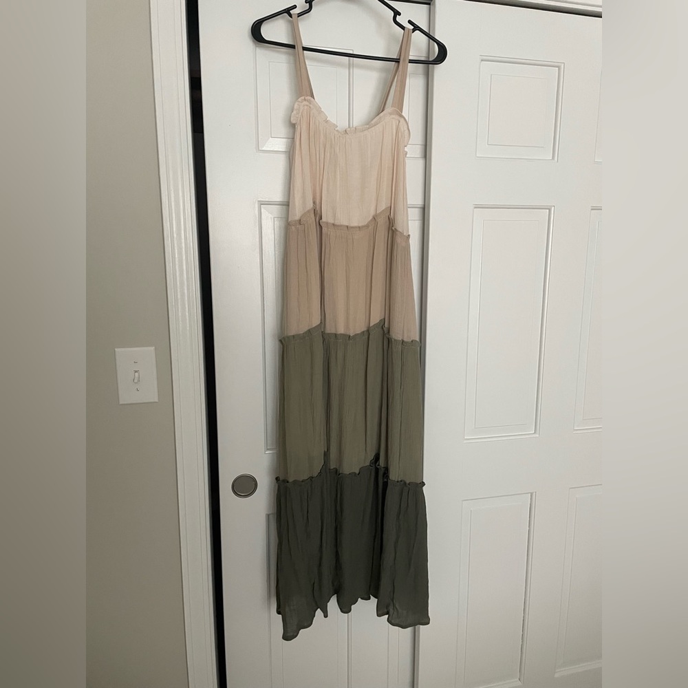 Color blocking maxi dress